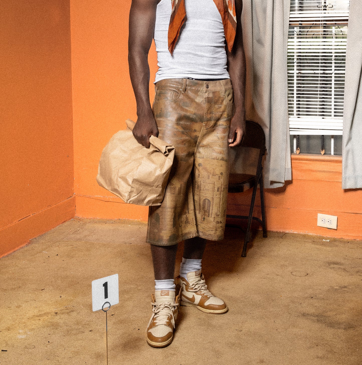 "PRAYER IN ST.MARTIN" LEATHER SHORTS